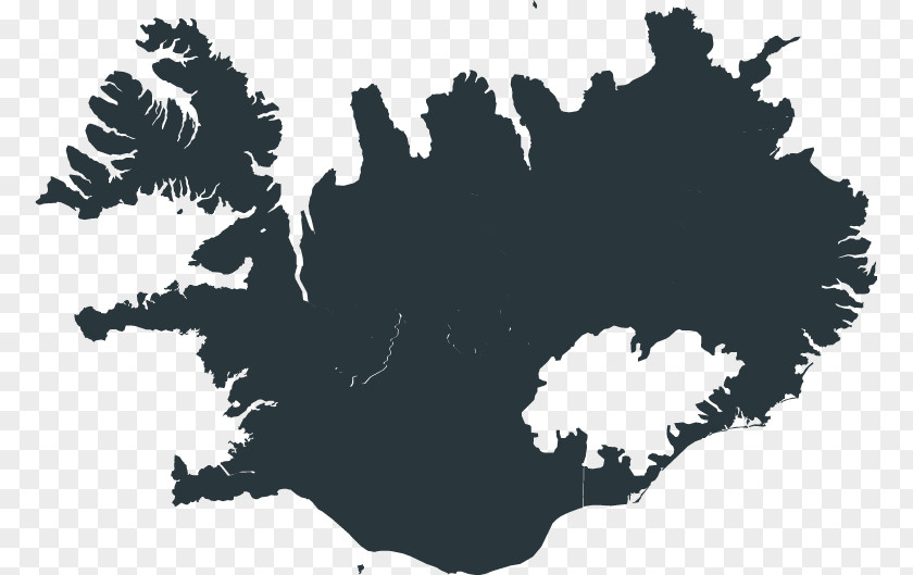 Iceland Attractions Map Vatnajökull Reykjavik Vector PNG