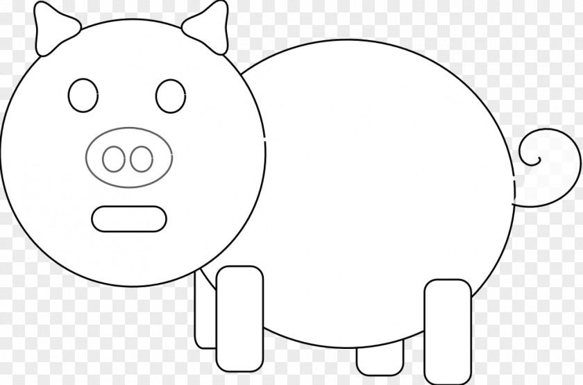 Pink Pig Pictures Domestic Black And White Clip Art PNG
