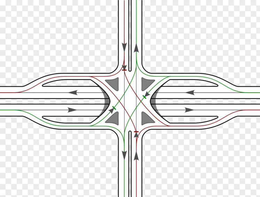 Urban Construction Single-point Interchange Diverging Diamond Controlled-access Highway PNG