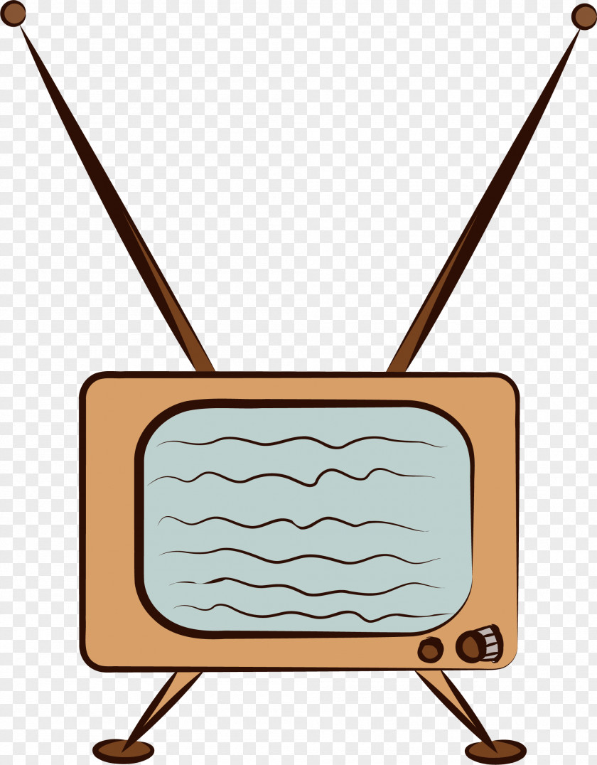 Hand Painted Yellow TV Antenna Television Clip Art PNG