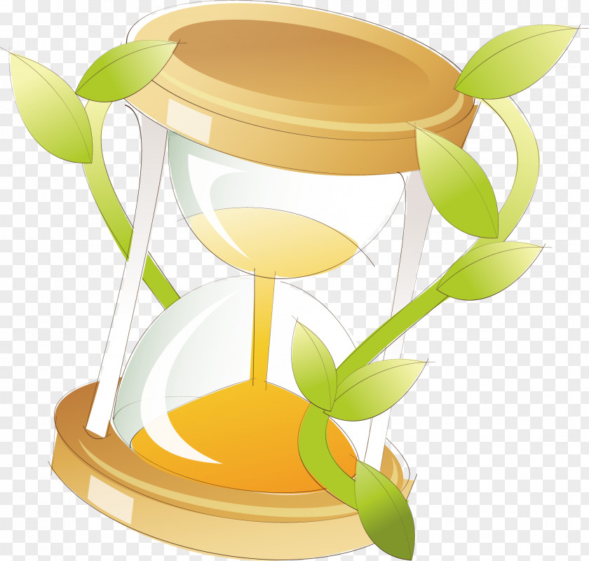 Hand-painted Cartoon Hourglass Material Drawing Time Illustration PNG