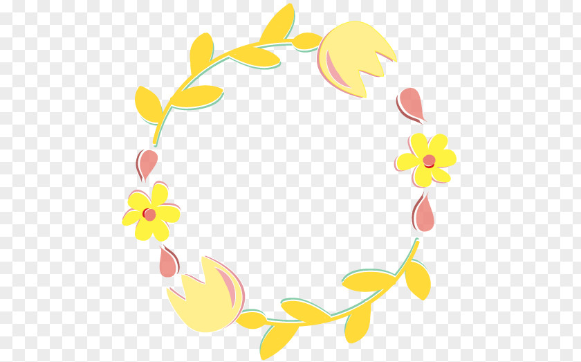 Yellow Submarine Laurel Wreath Flower Floral Design Clip Art PNG