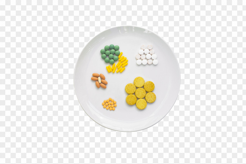 A Dish Of Pills Vegetarian Cuisine Yellow Circle Food Vegetarianism PNG