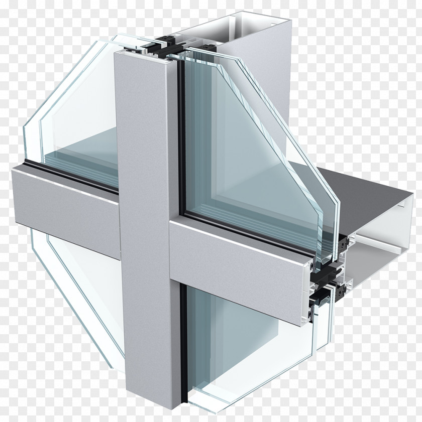 Aluminium Can Window Curtain Wall Building Facade Glazing PNG