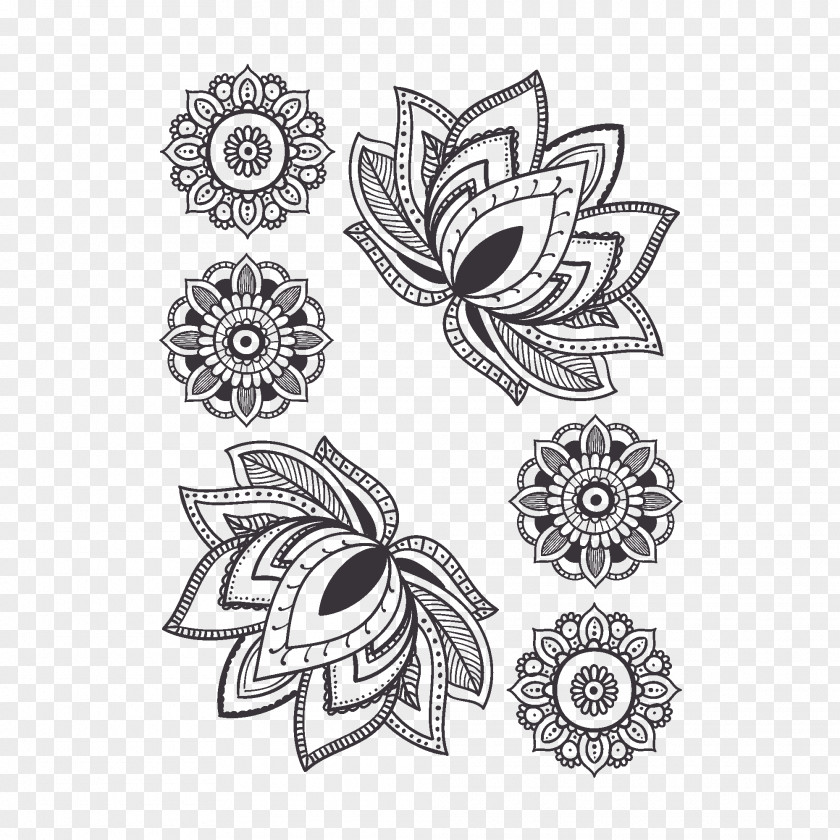 Flower Mandala Water Lily Tattoo Drawing PNG