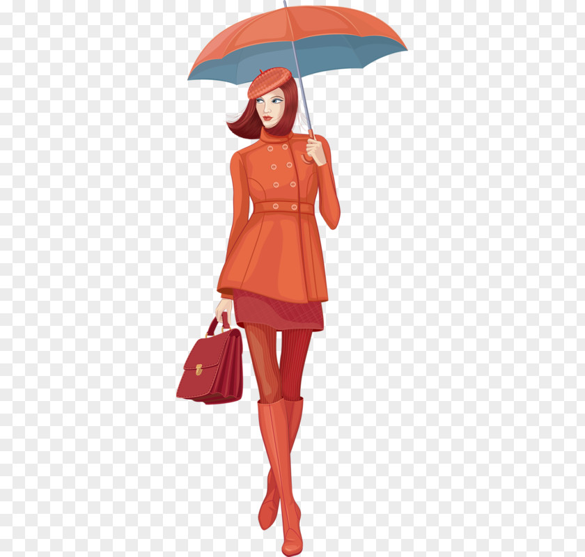 Umbrella Woman PNG