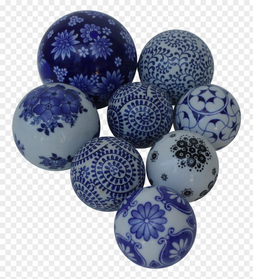 Blue And White Pottery Sphere Porcelain PNG