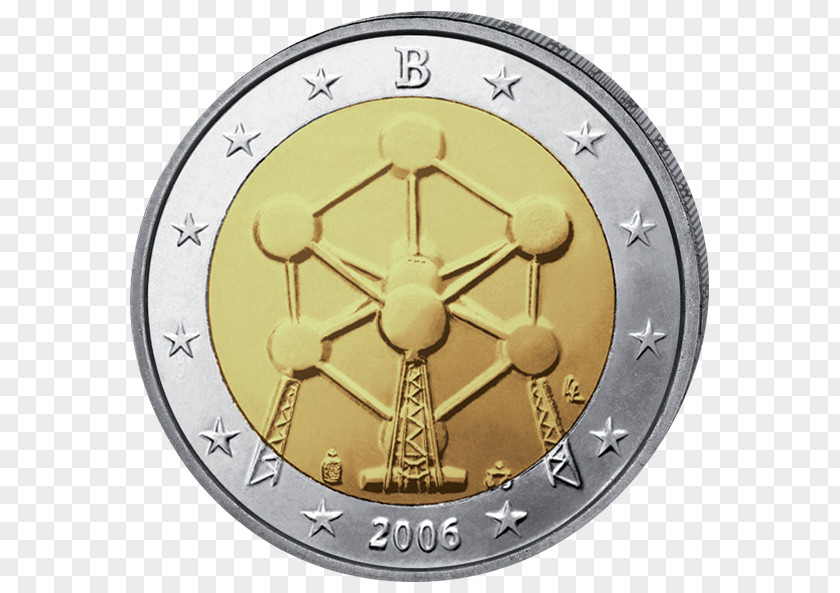 Coin 2 Euro Commemorative Coins Belgium PNG
