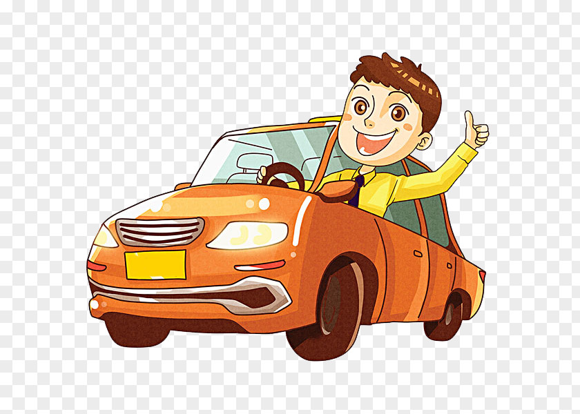 Driving Boy Cartoon PNG