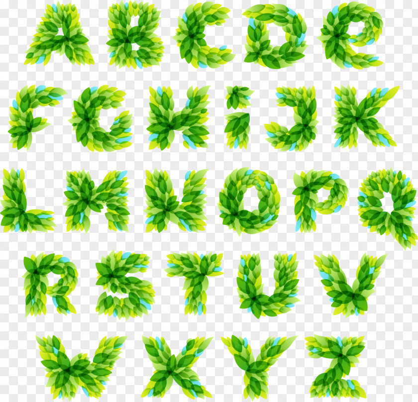 Green Leaf Art Word English Alphabet Royalty-free Illustration PNG