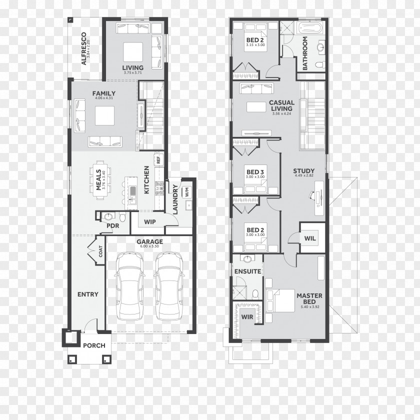 Line Floor Plan Furniture PNG