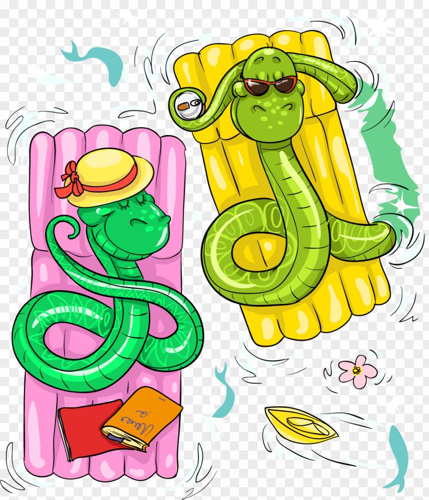 Vector Painted Snake Reptile Clip Art PNG