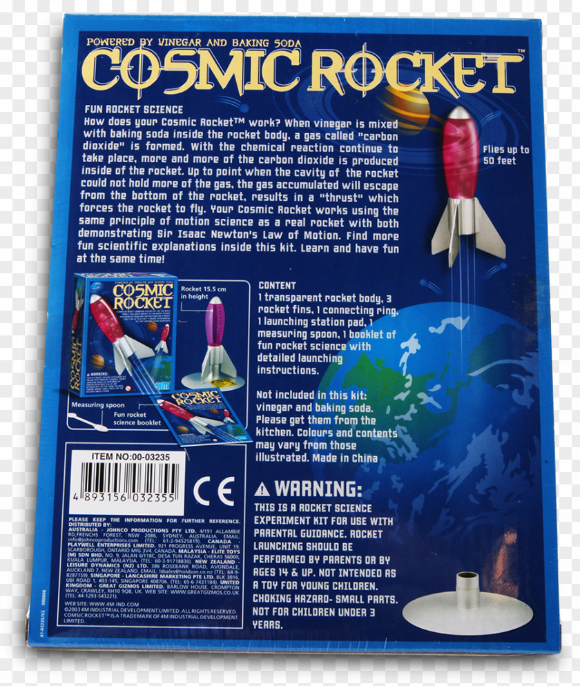 Cosmic Science Questacon Rocket Launch Toy Baking Powder PNG