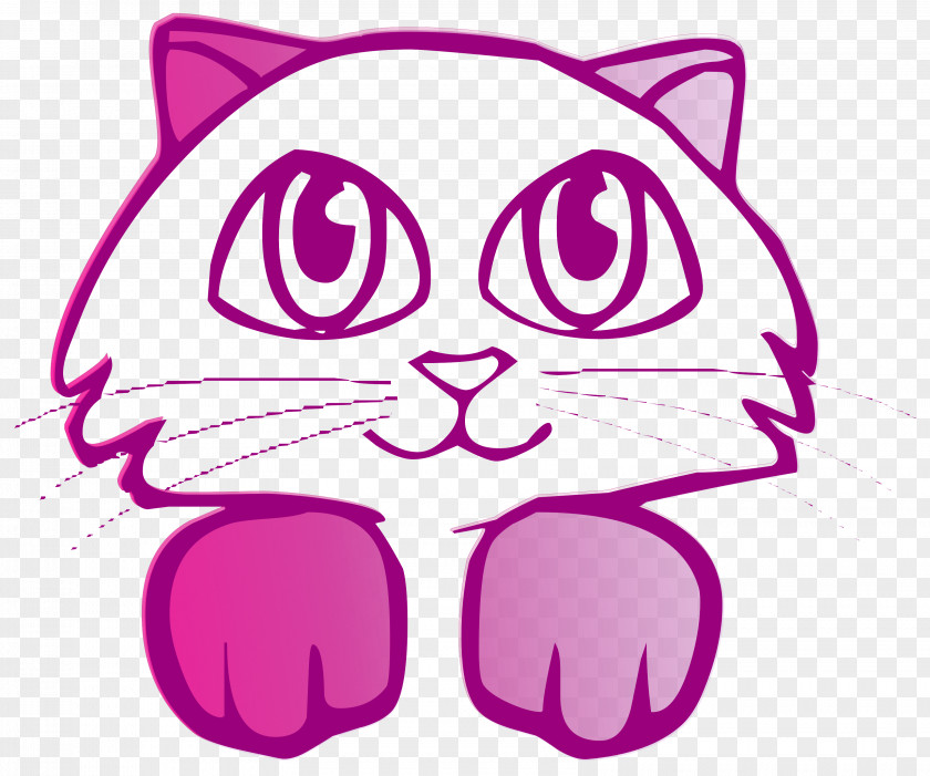 Cute Cat Pink Kitten Clip Art PNG