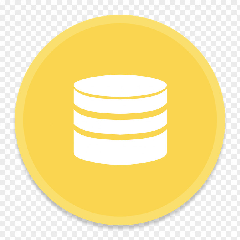 Microsoft DataBase Demon Symbol Yellow Circle PNG