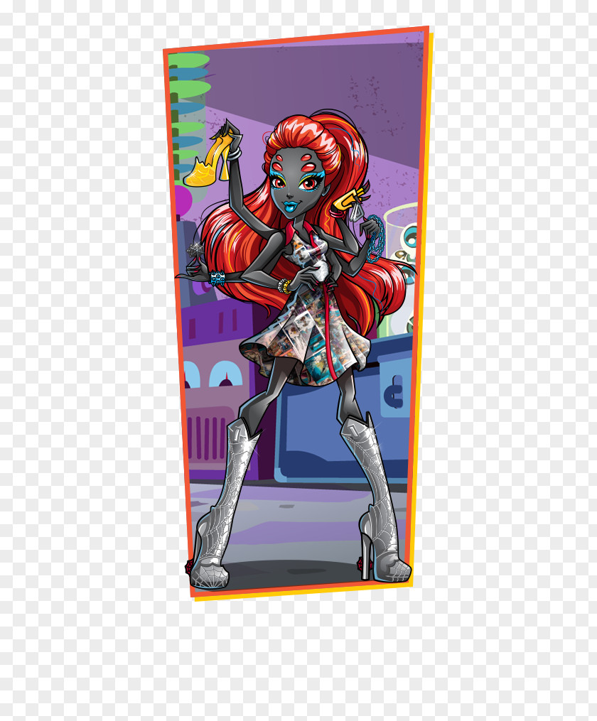 LADY GAGA SPIDER Monster High Wydowna Spider Art Plastic PNG