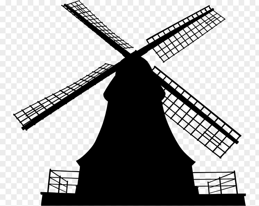 Windmill Netherlands Building Silhouette PNG