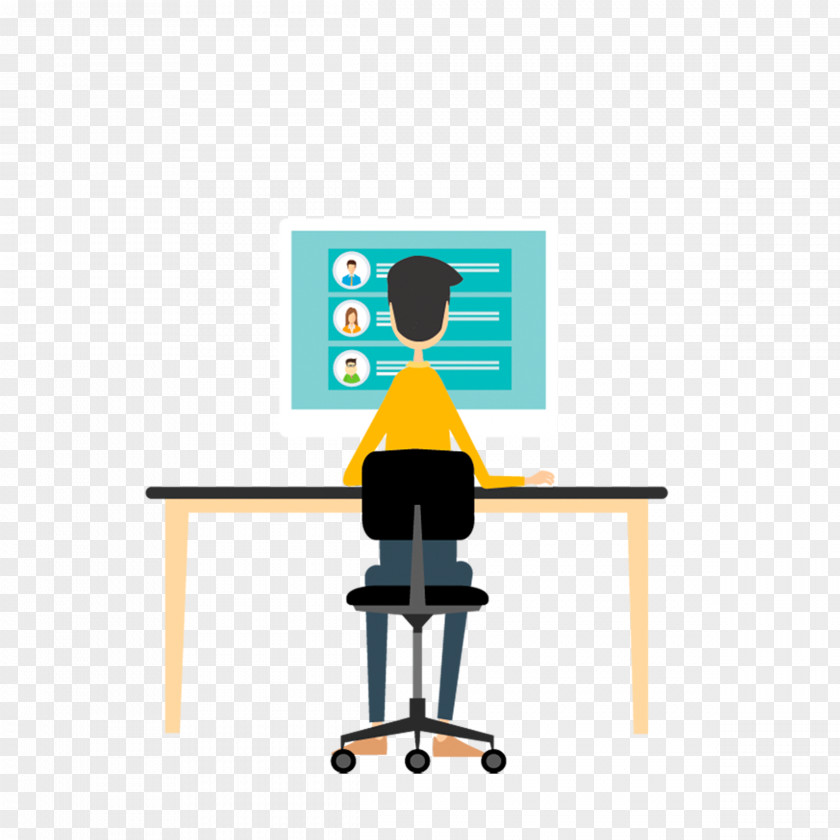 Chair Sitting Table Furniture Cartoon Line Desk PNG