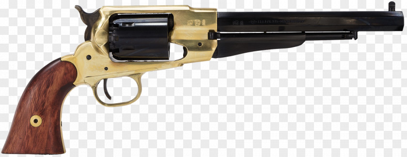 Brass Remington Model 1858 Colt 1851 Navy Revolver Arms Firearm PNG