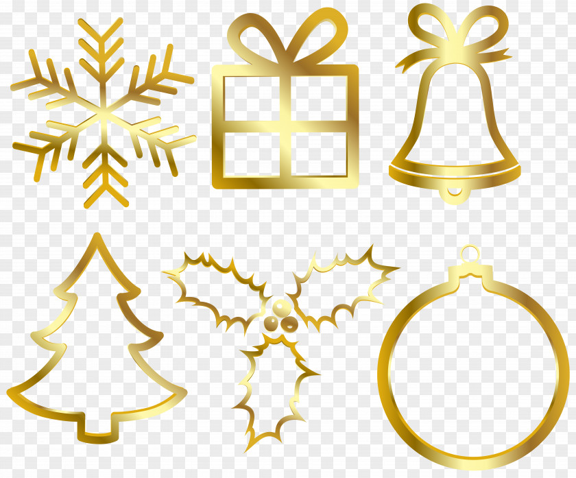 Christmas Gold Elements Clip Art Image Chemical Element PNG