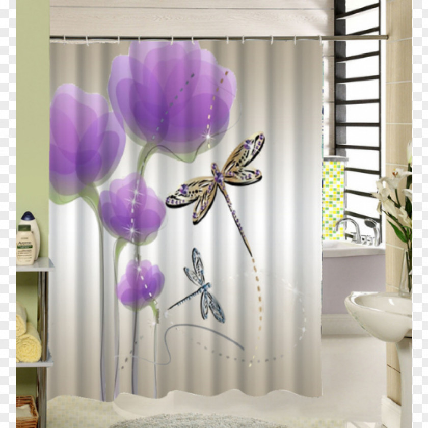 Waters Plashing Curtain Douchegordijn Shower Bathroom Textile PNG