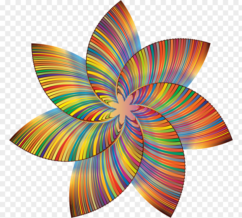 Gold Flower Line Art Color Clip PNG