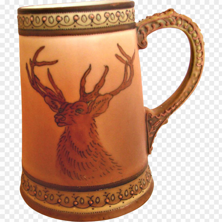 Hand-painted Elk Jug Ceramic Pitcher Pottery Mug PNG
