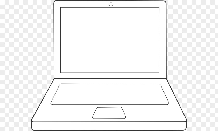 Laptop Vector Line Art Drawing Clip PNG