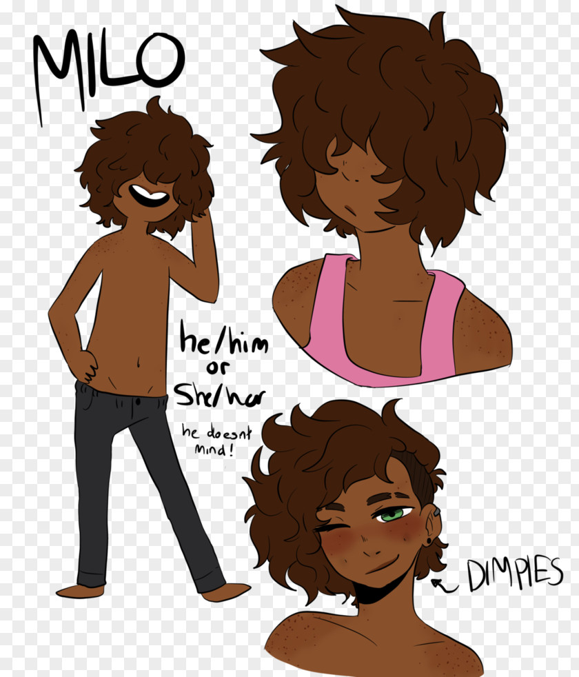 Milo Hairstyle Brown Hair Coloring PNG