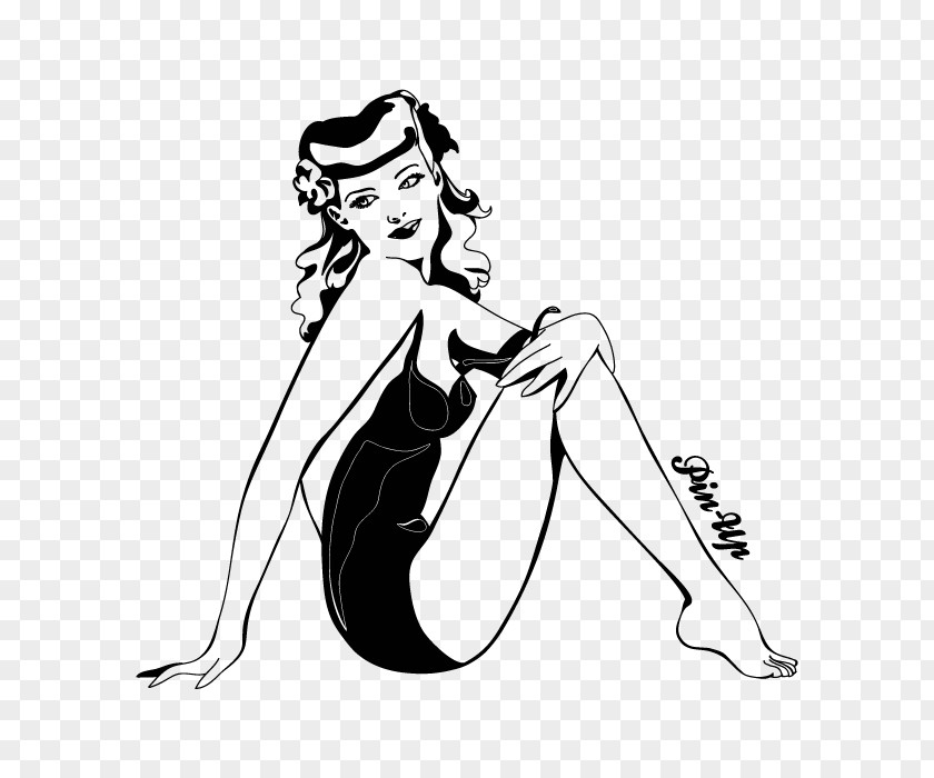 Pin-up Girl Woman Drawing Silhouette Female PNG girl Female, woman clipart PNG