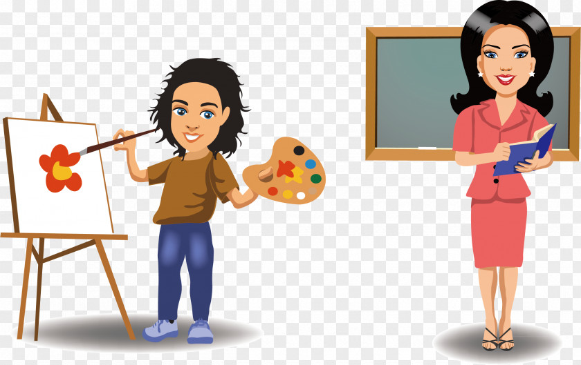 Excellent Staff Cartoon Painting Painter PNG
