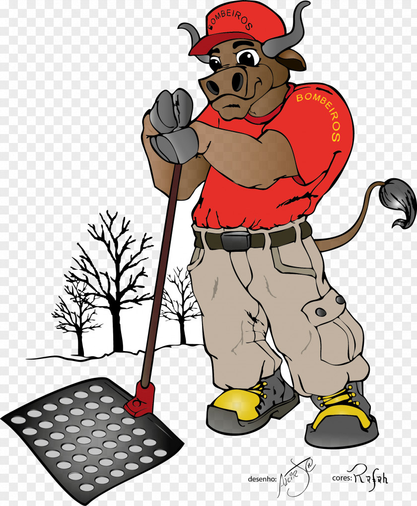 Firefighter Cattle Drawing Clip Art PNG