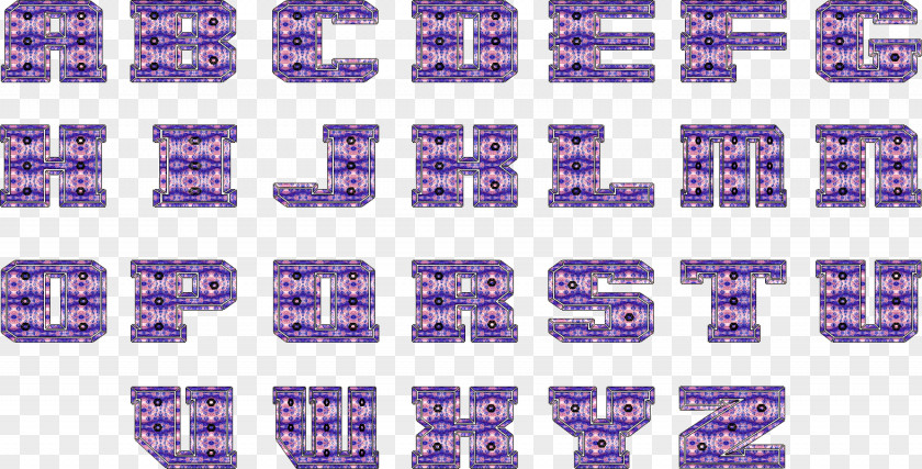 Alphabet Collection Violet Purple Number Pattern PNG