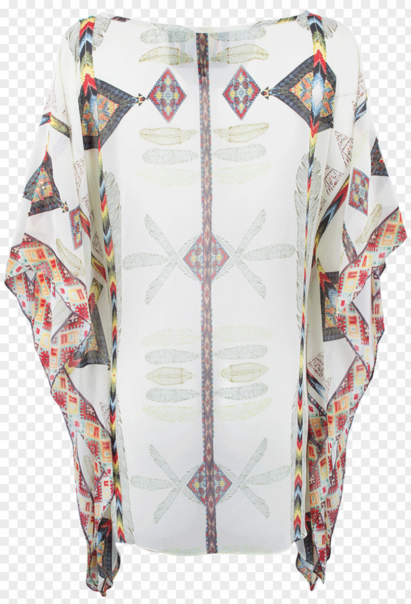Aztec Print Sleeve Blouse Neck Outerwear PNG