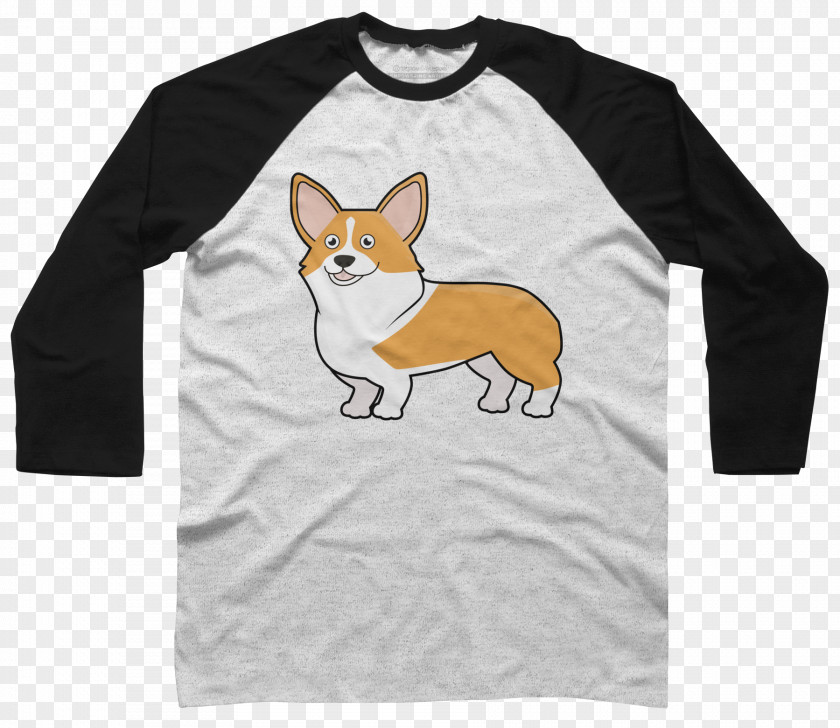 Corgi Long-sleeved T-shirt Hoodie Raglan Sleeve PNG