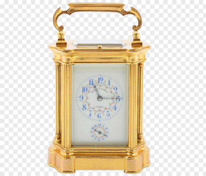 Table Clock Carriage Mantel Brass Calendar Ormolu PNG