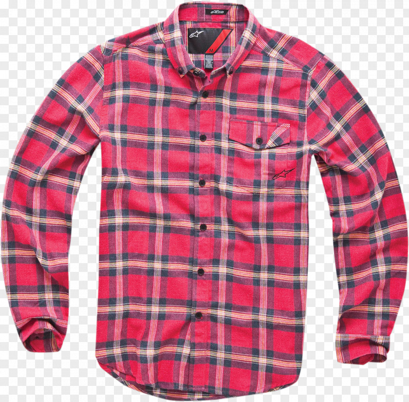 Alpinestars Sleeve Tartan Shirt Product Button PNG