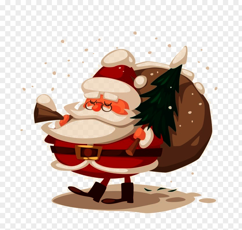 Santa Claus Illustrator Christmas Card Tree Illustration PNG