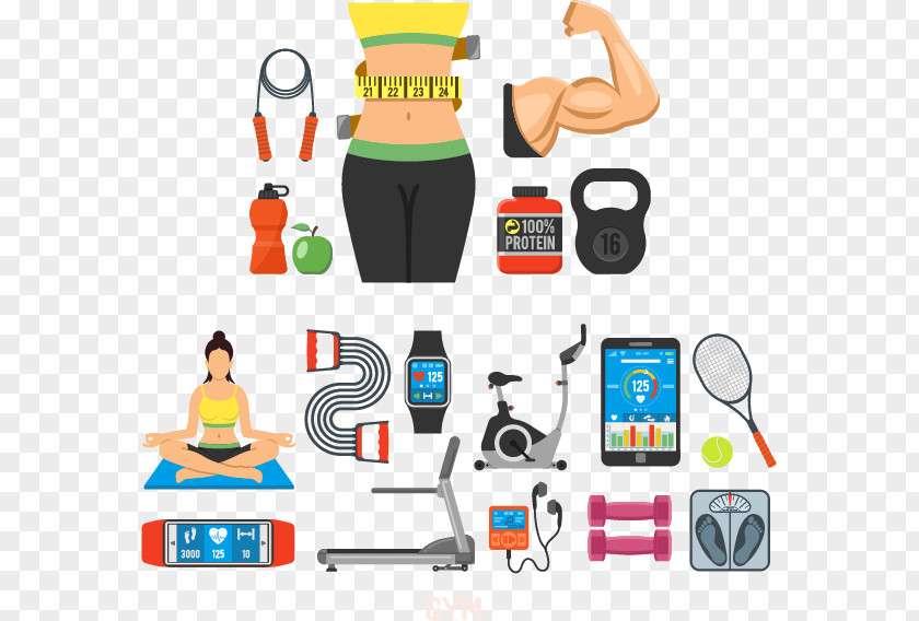 Vector Sports And Fitness Equipment Centre Icon PNG