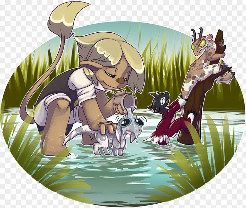 Bath Time Carnivora Horse Dragon Cartoon PNG