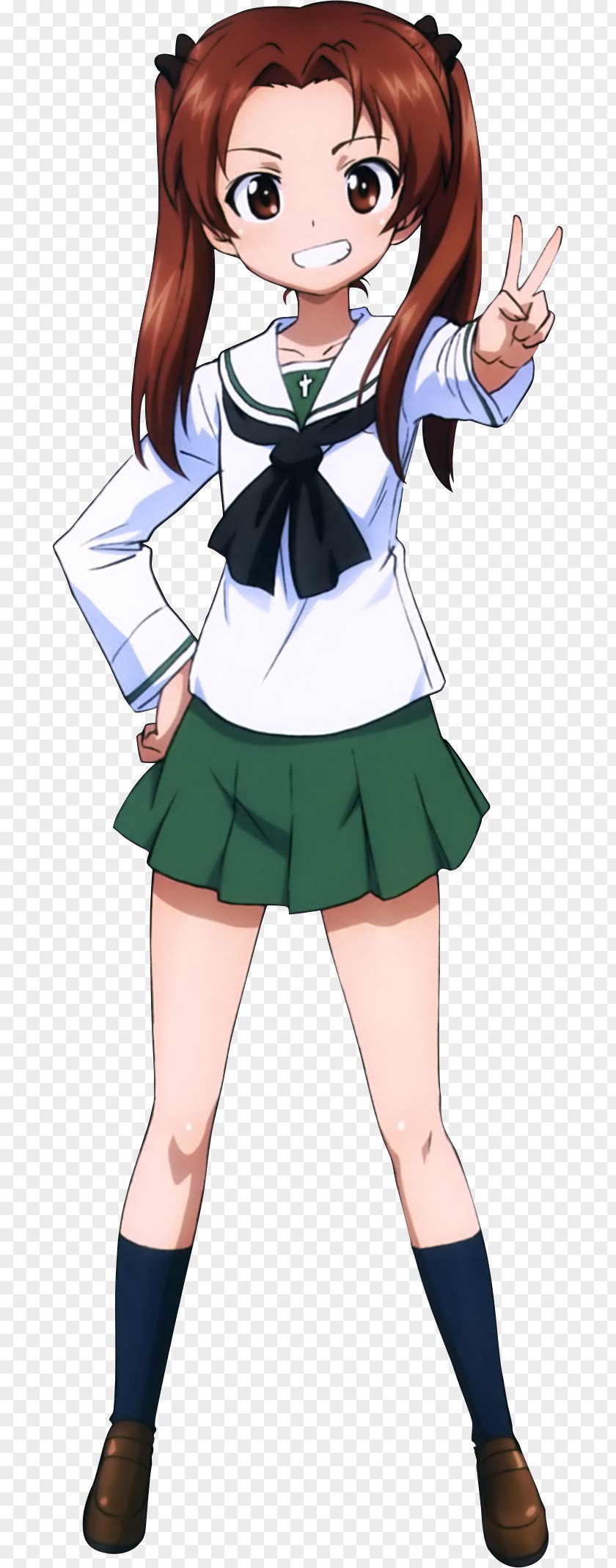 School Uniform Anzu Kadotani Yukari Akiyama Tank Oarai Panzer 38 PNG