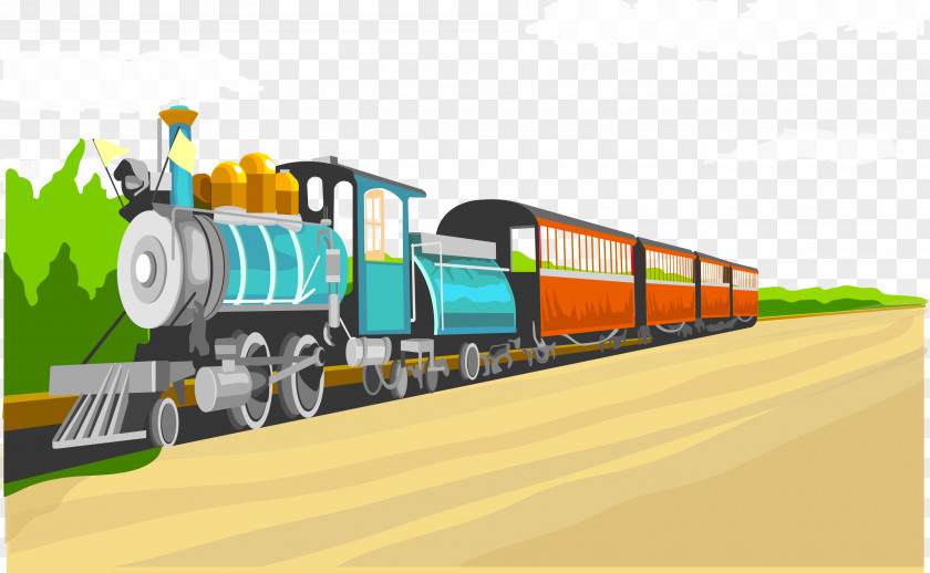 Vector Train Thomas Rail Transport Cartoon PNG