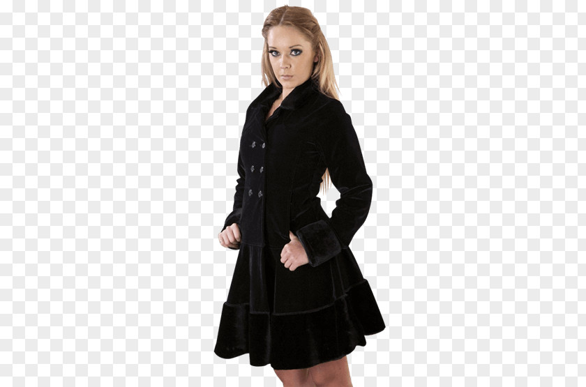 Black Velvet Overcoat Cruella De Vil Fur PNG