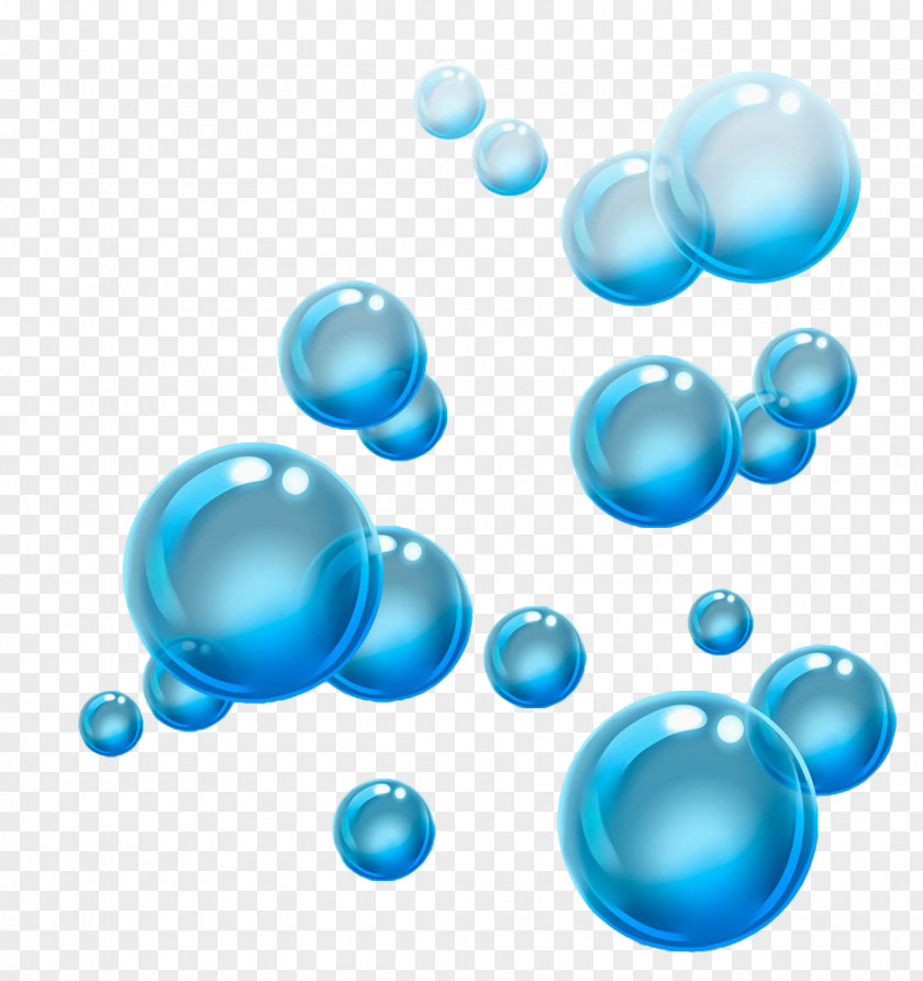 Blue Floating Water Bubbles PNG