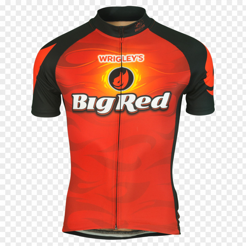 Cycling Jersey Chewing Gum T-shirt Big Red PNG