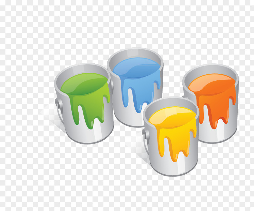 Paint Bucket Material Coating Illustration PNG
