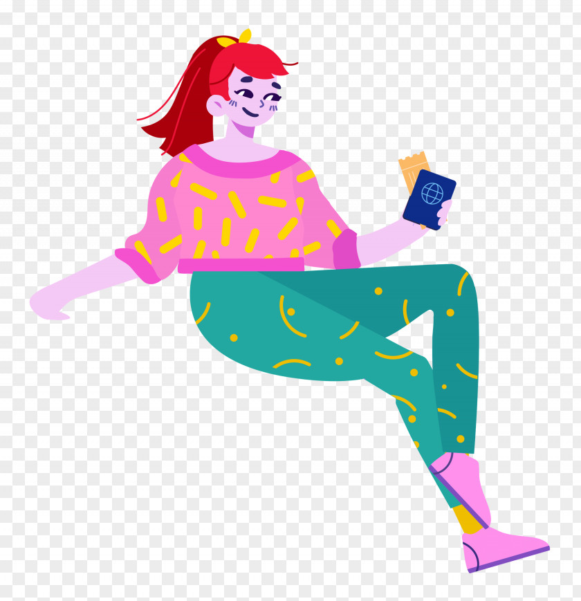 Sitting Girl Lady PNG