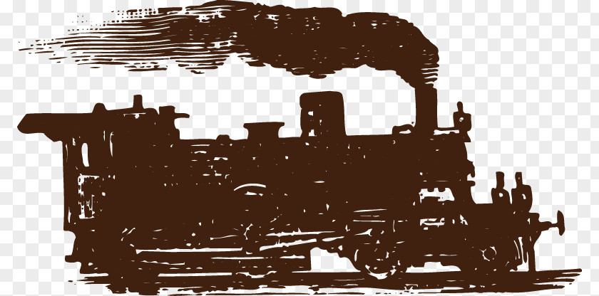 Hand-painted Train Drawing PNG