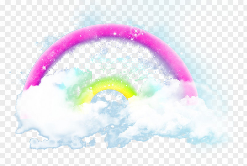 Cartoon Clouds Rainbow Bridge Sky Cloud PNG