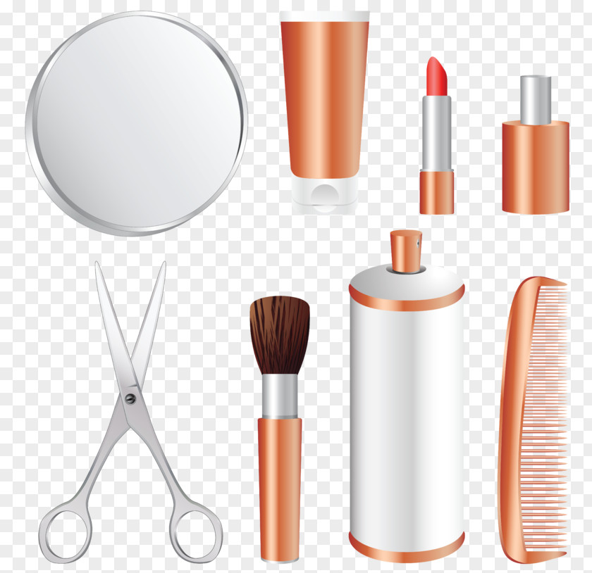 Handpainted Style Cosmetics Makeup Brush Clip Art PNG
